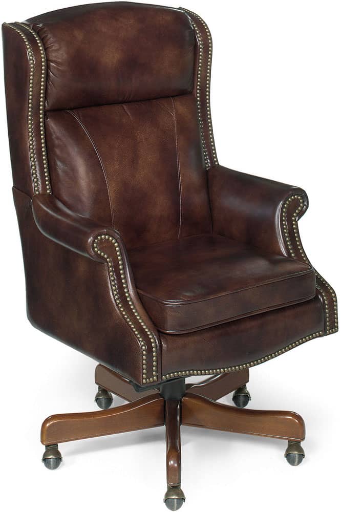 Hooker Furniture Brown Home Office Merlin Executive Swivel Tilt Chair