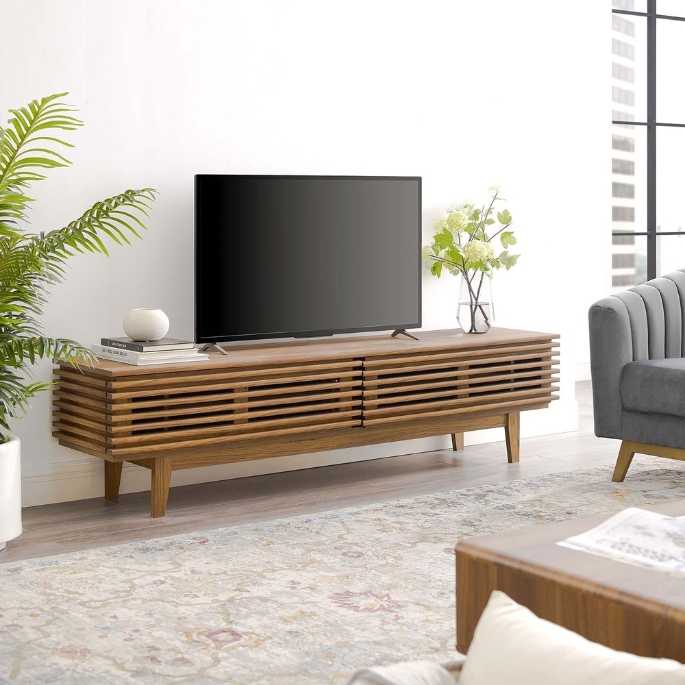 Render Walnut Finish 71 inch TV Stand