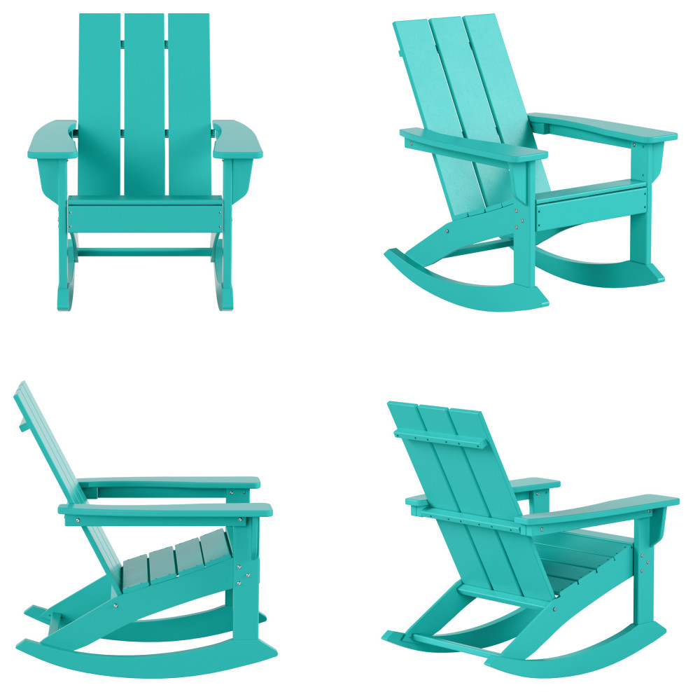 WestinTrends 5PC Outdoor Patio Adirondack Rocking Chairs  Accent Table Set   Transitional   Outdoor Lounge Sets   by WestinTrends  Houzz