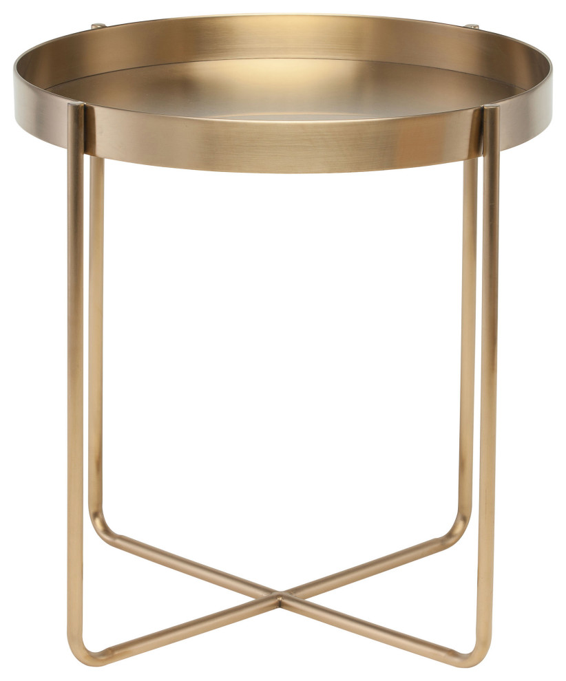 Gaultier Gold Metal Side Table   Contemporary   Side Tables And End Tables   by Kolibri Decor  Houzz