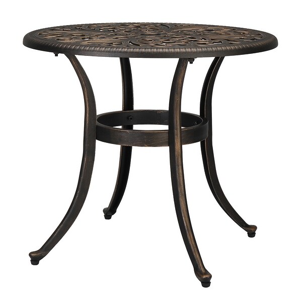 23.6inch Round Side Table，Garden Cast Aluminum Table