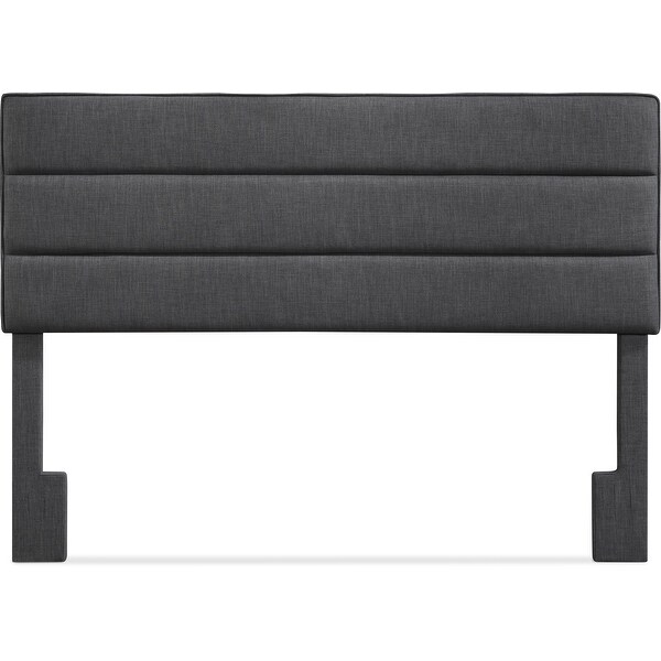 Serta Palisades Upholstered Headboard， King Size， Charcoal Gray - - 21827916