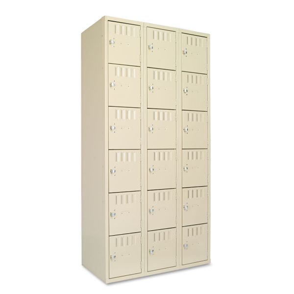 Tennsco Box Compartments， Triple Stack， 36w x 18d x 72h， Sand