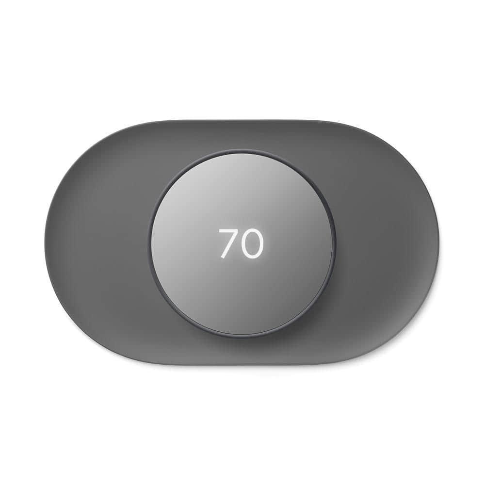 Google Nest Thermostat  Smart Programmable WiFi Thermostat Charcoal  Nest Thermostat Trim Kit Charcoal