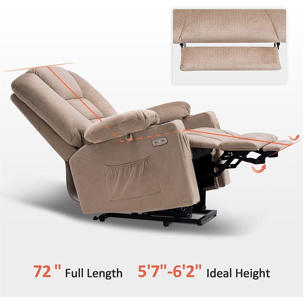 MCombo Large Electric Power Lift Recliner Chair with Massage and Heat for Elderly  Fabric 7549