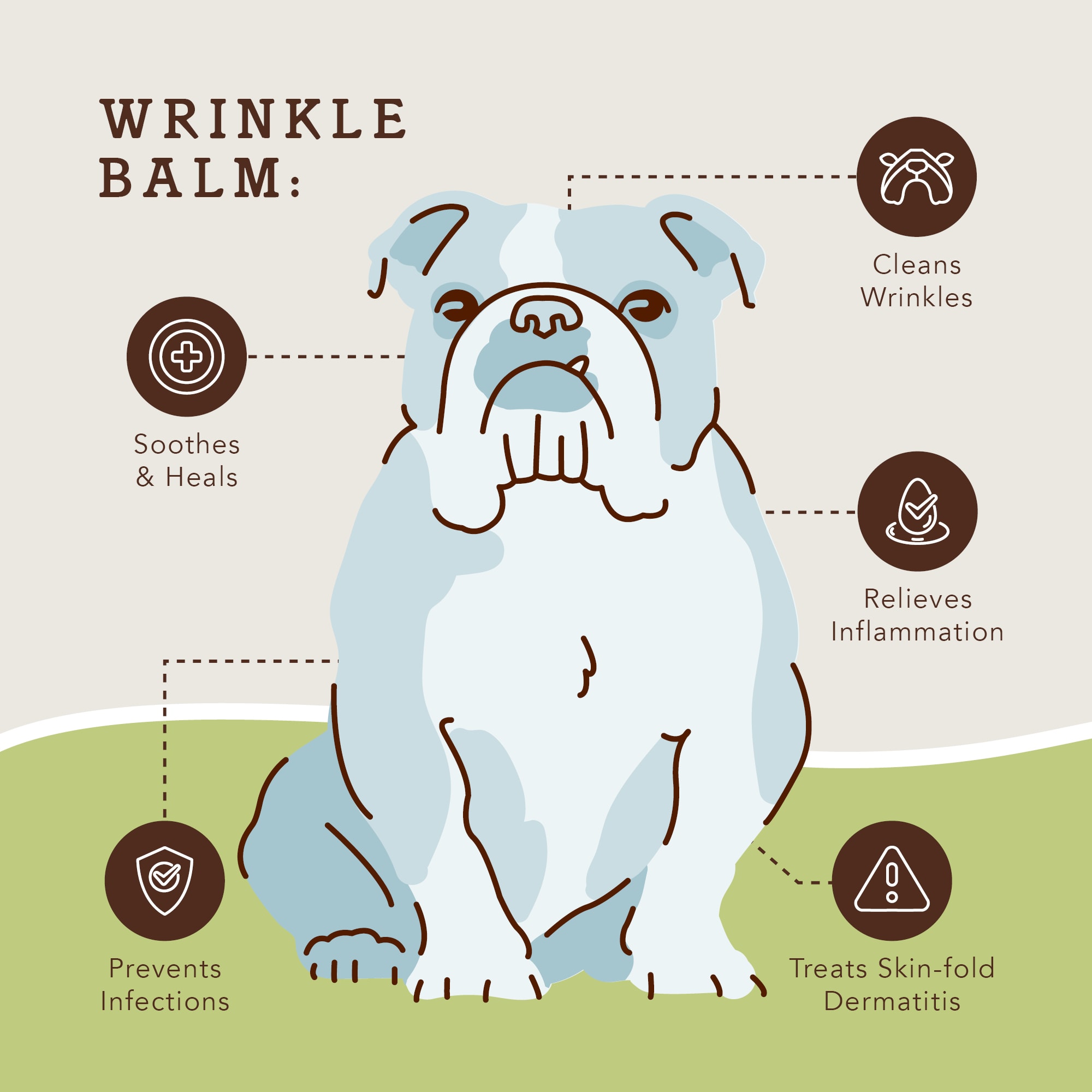 Natural Dog Company Wrinkle Balm Stick for Dogs， 2 oz.