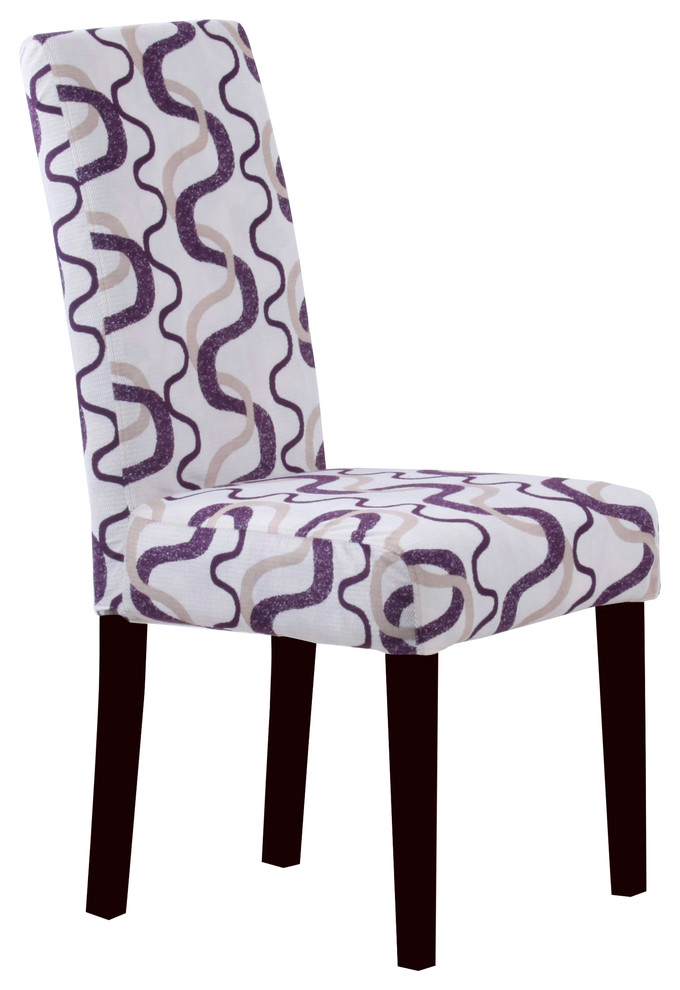 Villa Fabric Black Print Dining Chairs  Set of 2   Contemporary   Dining Chairs   by Monsoon Pacific  Houzz