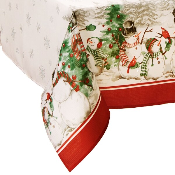 Snowman Winterland Holiday Snowflake Tablecloth