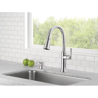 Delta Eldridge Single-Handle Pull Down Sprayer Kitchen Faucet with ShieldSpray Technology in Polished Chrome 19842Z-SD-DST