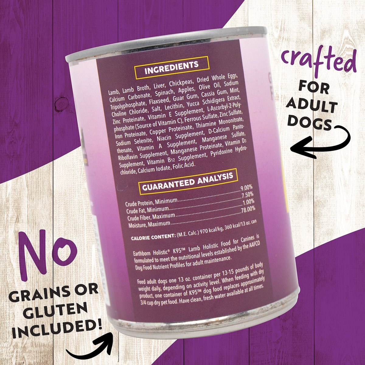 Earthborn Holistic K95 Lamb Recipe Grain-Free Canned Dog Food