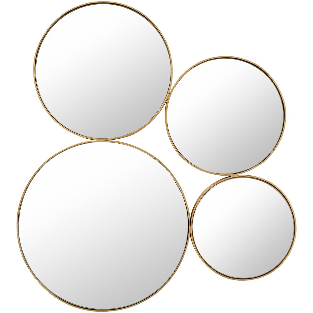 Artistic Weavers Cohn Modern Gold Abstract Round Wall Mirror   28\