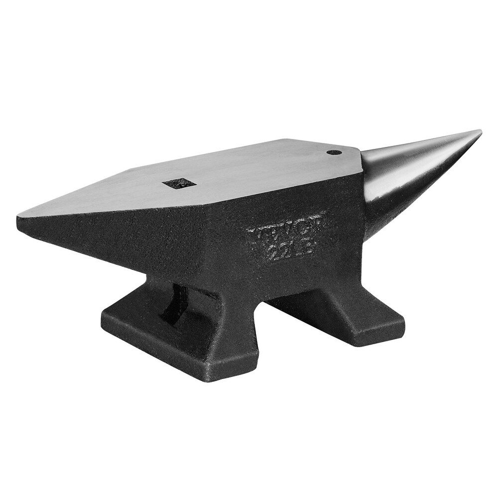 VEVOR Single Horn Anvil 8.8 22   66 Lbs Cast Steel Compact Design Stable Base High Hardness Rugged Round Horn Metalsmith Tool