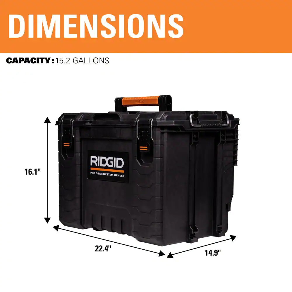 RIDGID 254065 2.0 Pro Gear System 25 in. All Terrain Rolling Tool Cart and Organizer Tool Box