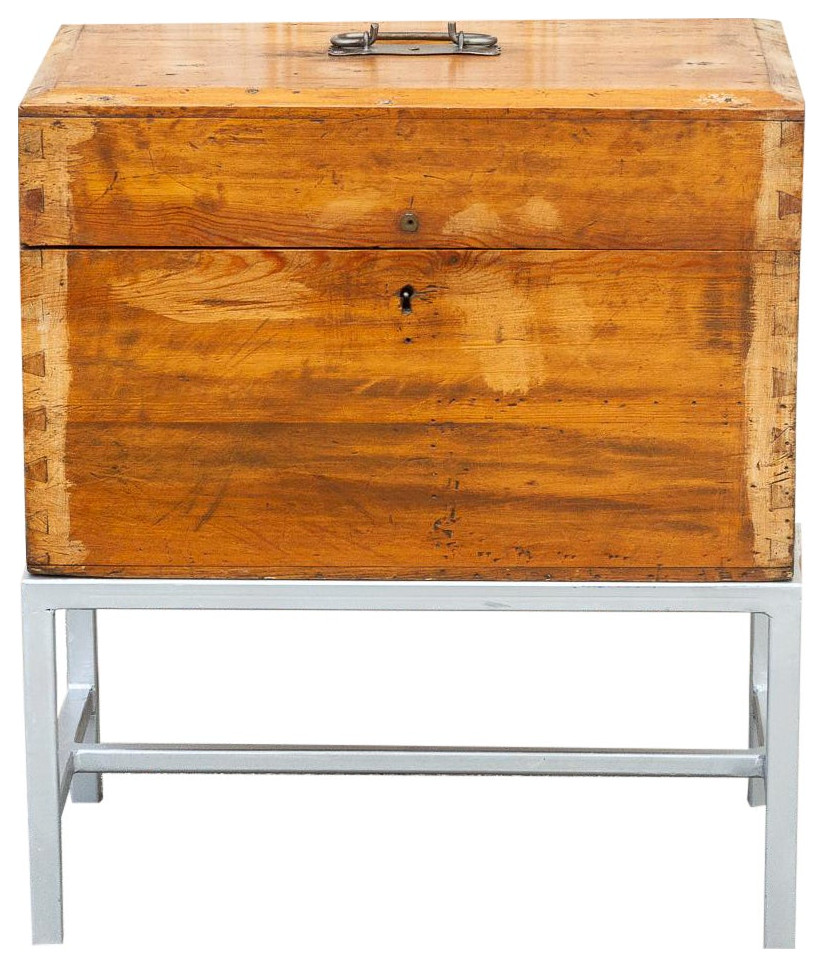 Asian Mid Century Campaign Style Box on Stand   Contemporary   Side Tables And End Tables   by De cor  Houzz