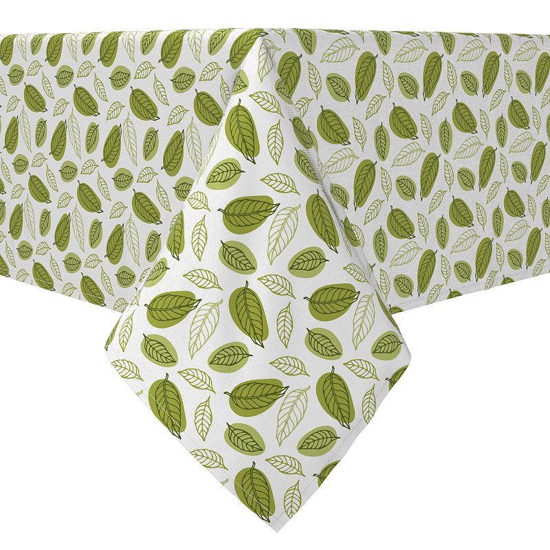 Square Tablecloth， 100% Cotton， 60x60， Green Tea Leaves