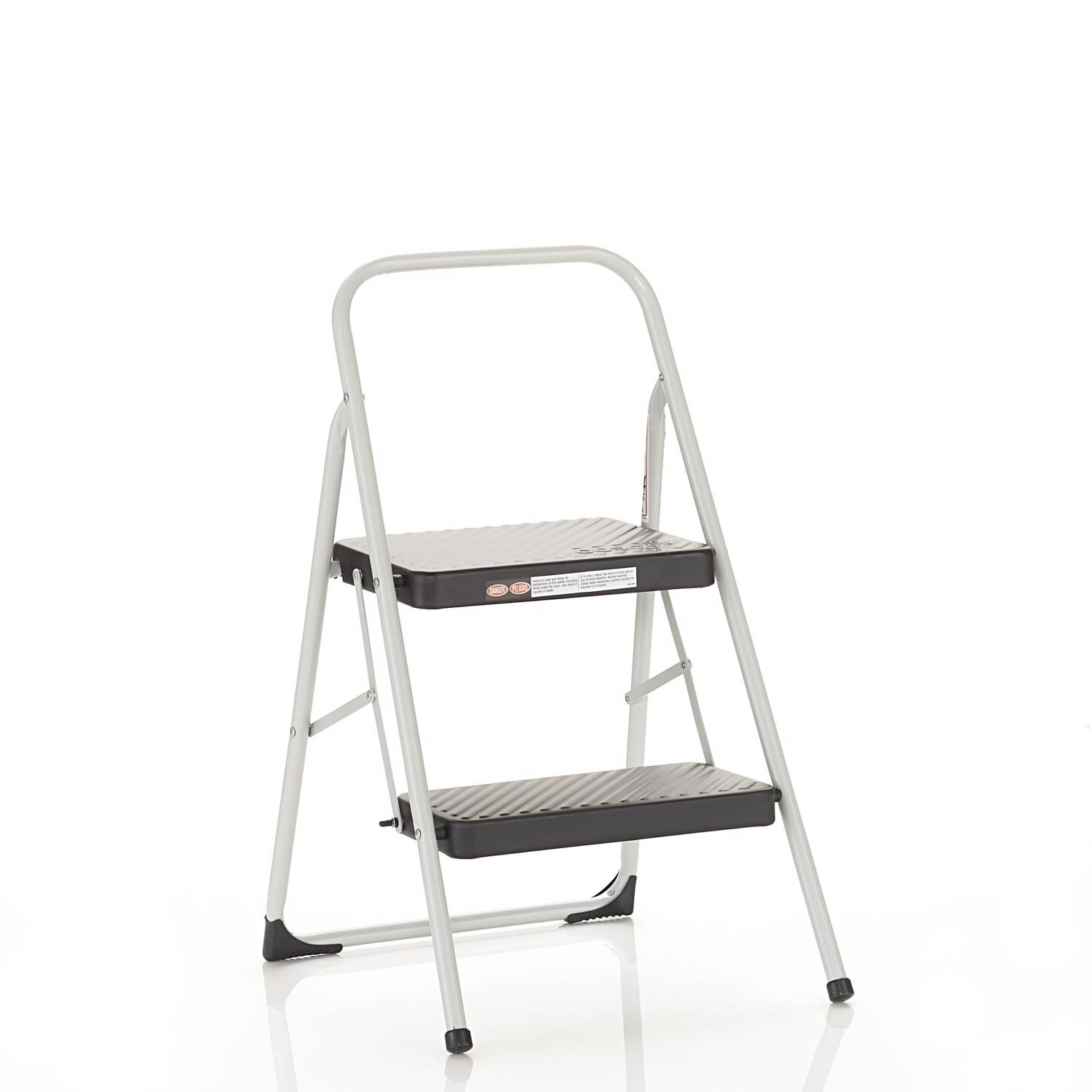 Cosco 28.15 in. H X 17.323 in. W X 17.95 in. D 200 lb. capacity 2 step Steel Folding Step Stool