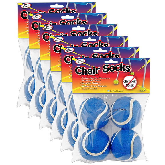 The Pencil Grip TPG232 6 Chair Socks Blue 4 Per Pk...