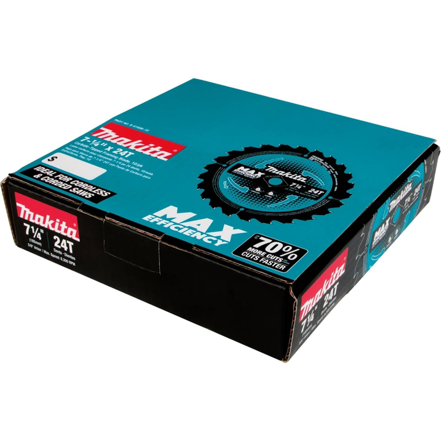 Makita 7-1/4 in. D X 5/8 in. Max Efficiency Carbide Tipped Circular Saw Blade 24 teeth 10 pk