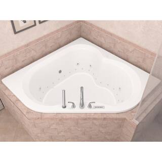 Universal Tubs Beryl Diamond 5 ft. Acrylic Corner Drop-in Whirlpool Air Bathtub in White HD6060CDLX