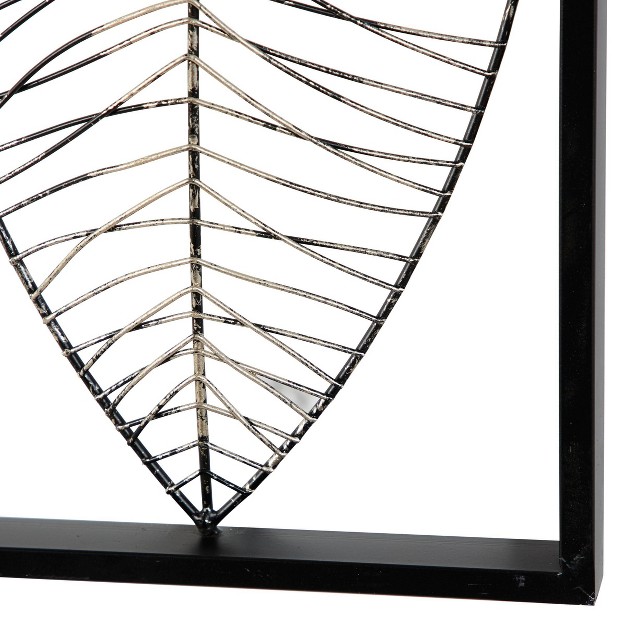 Metal Leaf Wall Decor With Black Frame Black Olivia amp May