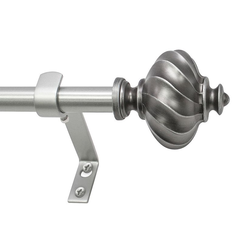 Decopolitan Ribbed Knob Adjustable Curtain Rod