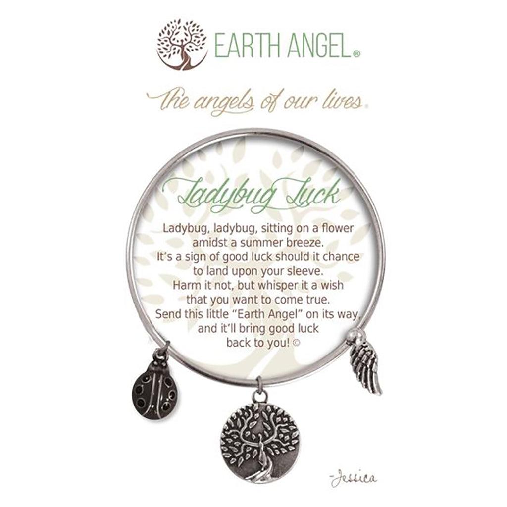 Earth Angel  Ladybug Luck Bracelet in Silver