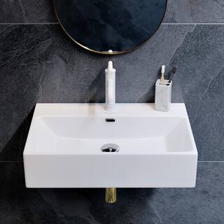 Swiss Madison Claire 23.63 in. Rectangle Wall Mount Bathroom Sink in Glossy White SM-WS332