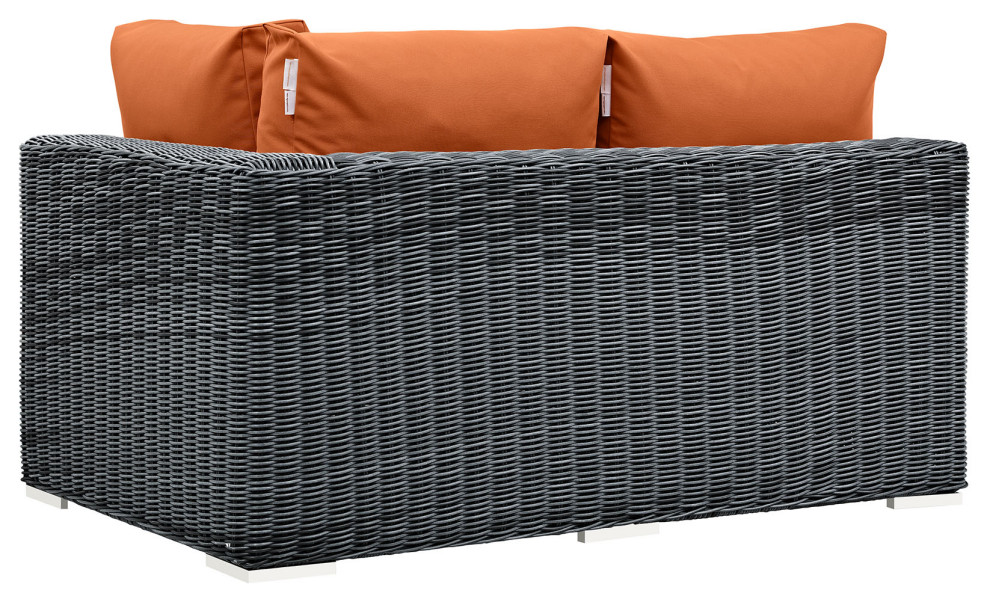 Modway Summon outdoor Patio Sunbrella Right Arm Loveseat   Outdoor Loveseats   by Homesquare  Houzz