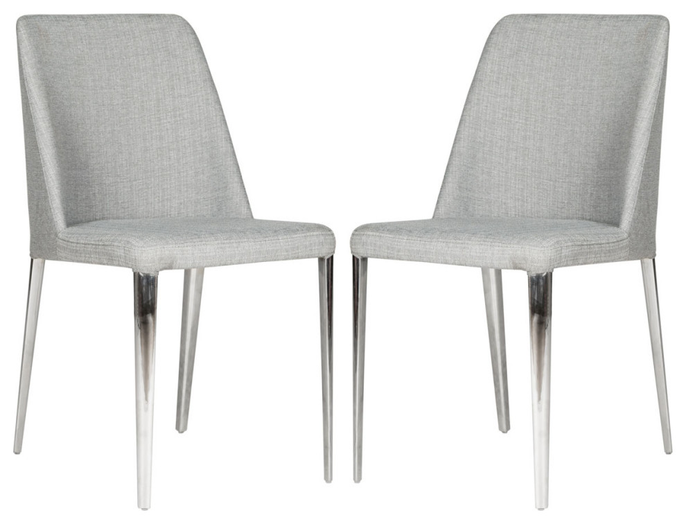 Ezran 18  x27 x27H Linen Side Chair Set of 2 Linen Grey   Modern   Dining Chairs   by Virgil Stanis Design  Houzz