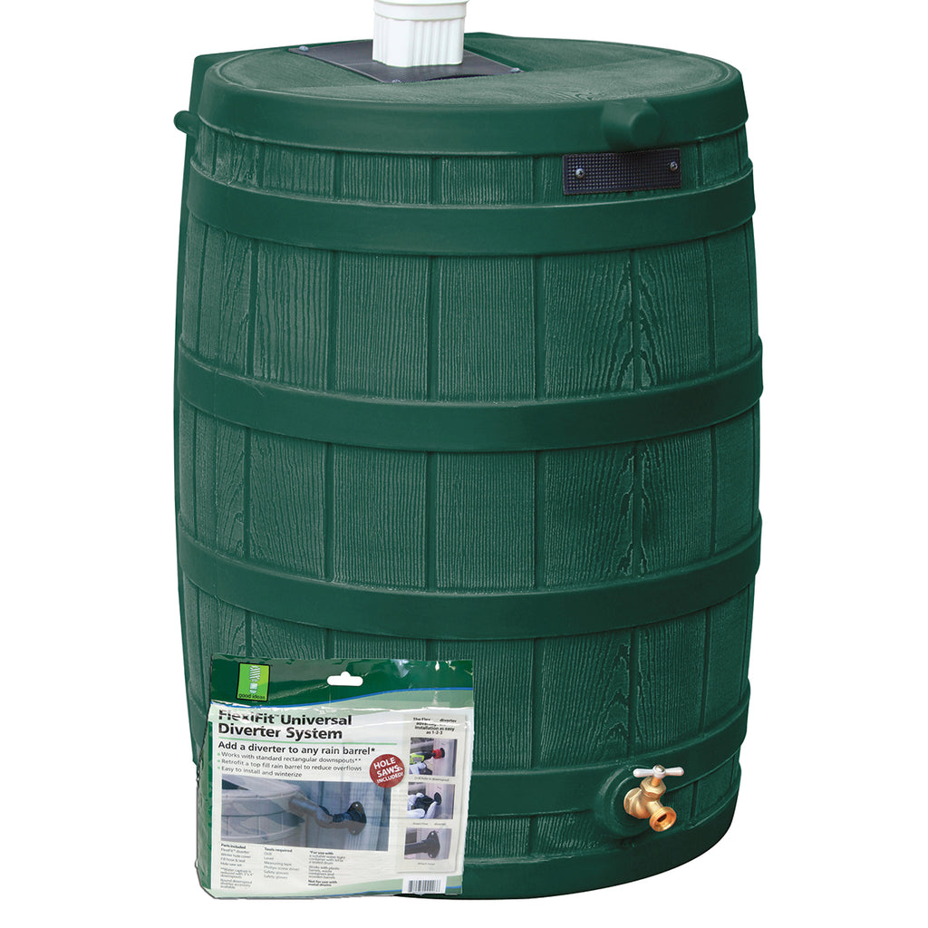 Rain Wizard 50 Gallon Rain Barrel with Diverter Kit