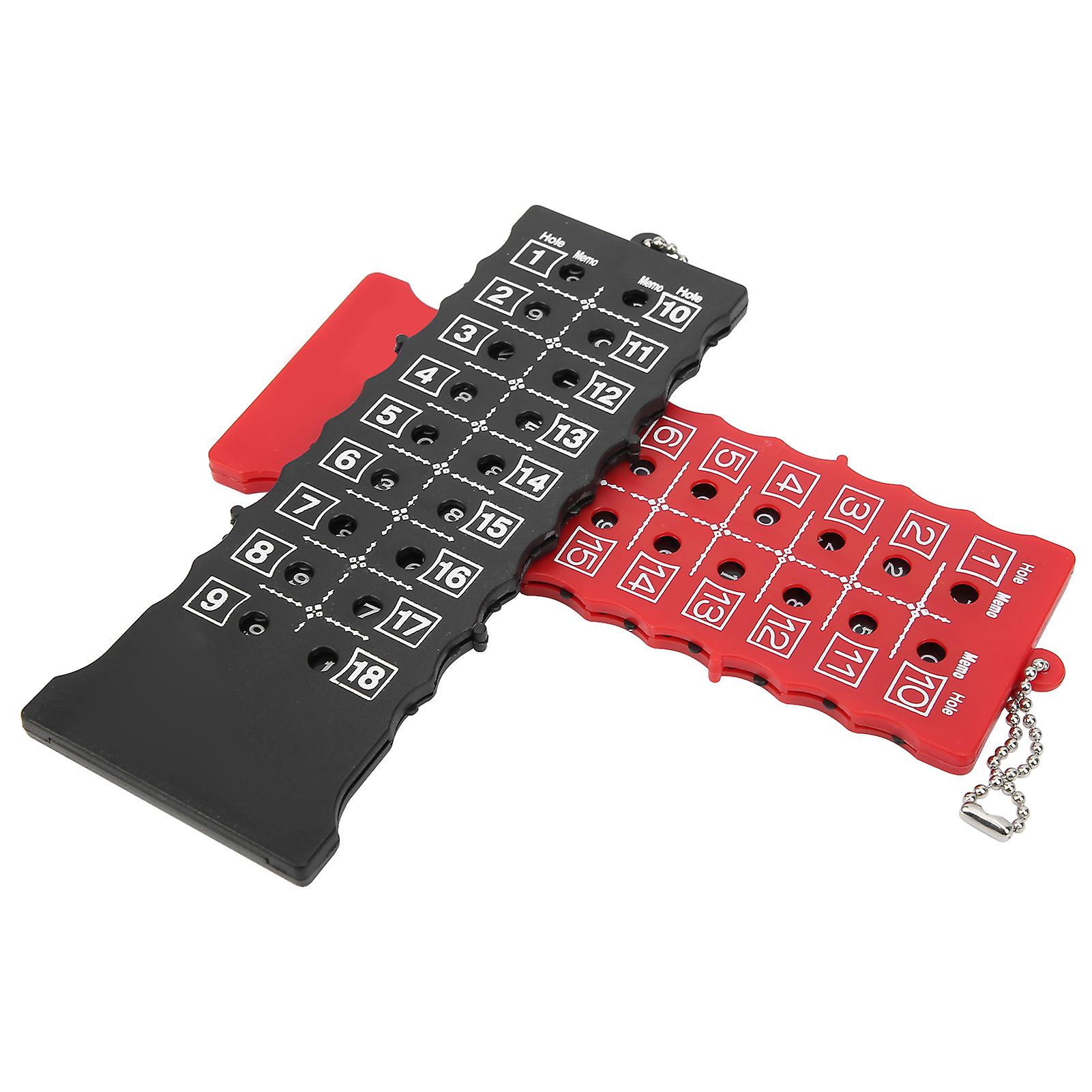 2pcs 18 Hole Golf Score Counter Scoreboard Training Practice Competition Accessory Black Red