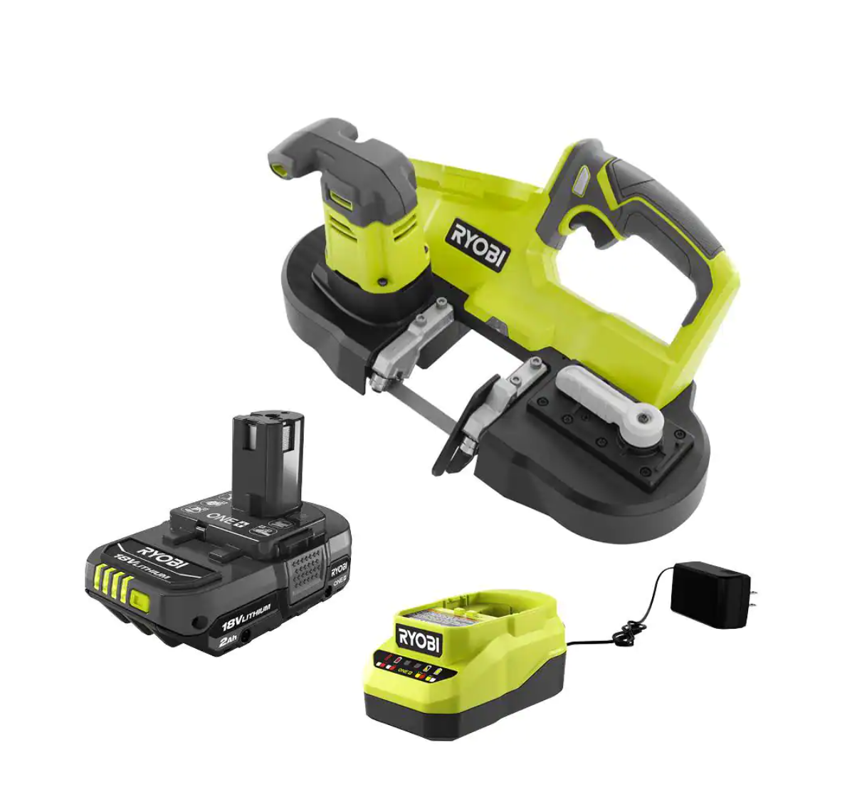 RYOBI P590-PSK005 ONE+ 18V Cordless 2-1/2 in. Compact Band Saw with 2.0 Ah Battery and Charger