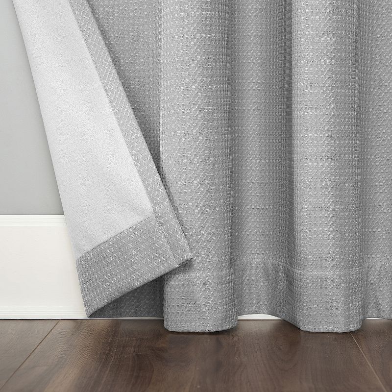 Sun Zero Array 100% Blackout Woven Dobby Draft Shield Fleece Insulated Grommet Window Curtain