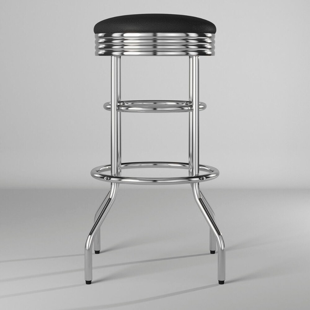 TRINITY Chrome Swivel Bar Stools (Set of 2)