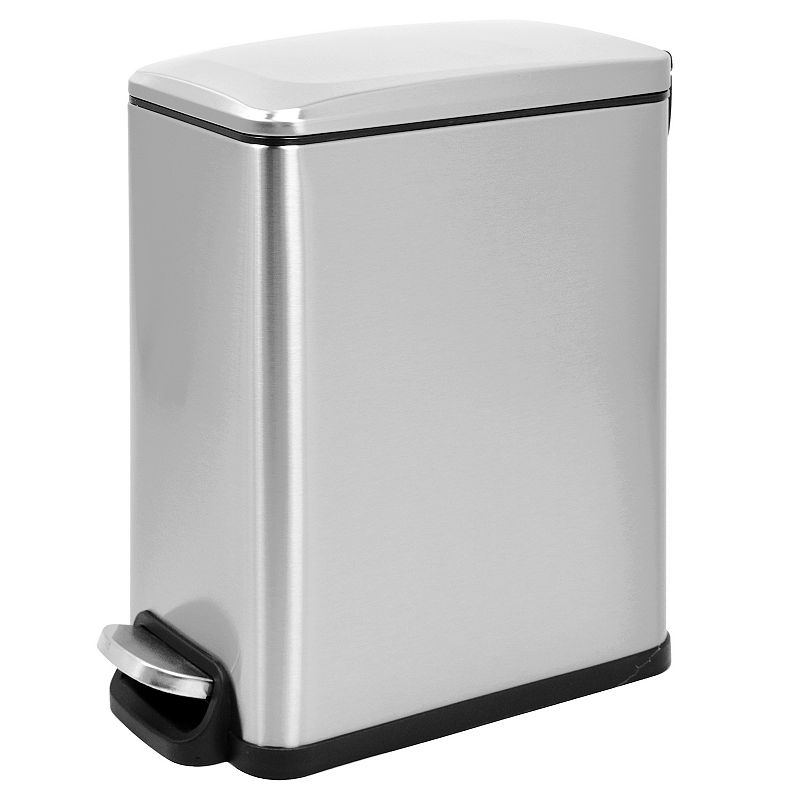 2.6 Gal./10 Liter Slim Stainless Steel Step-on Trash Can for Bathroom and Office