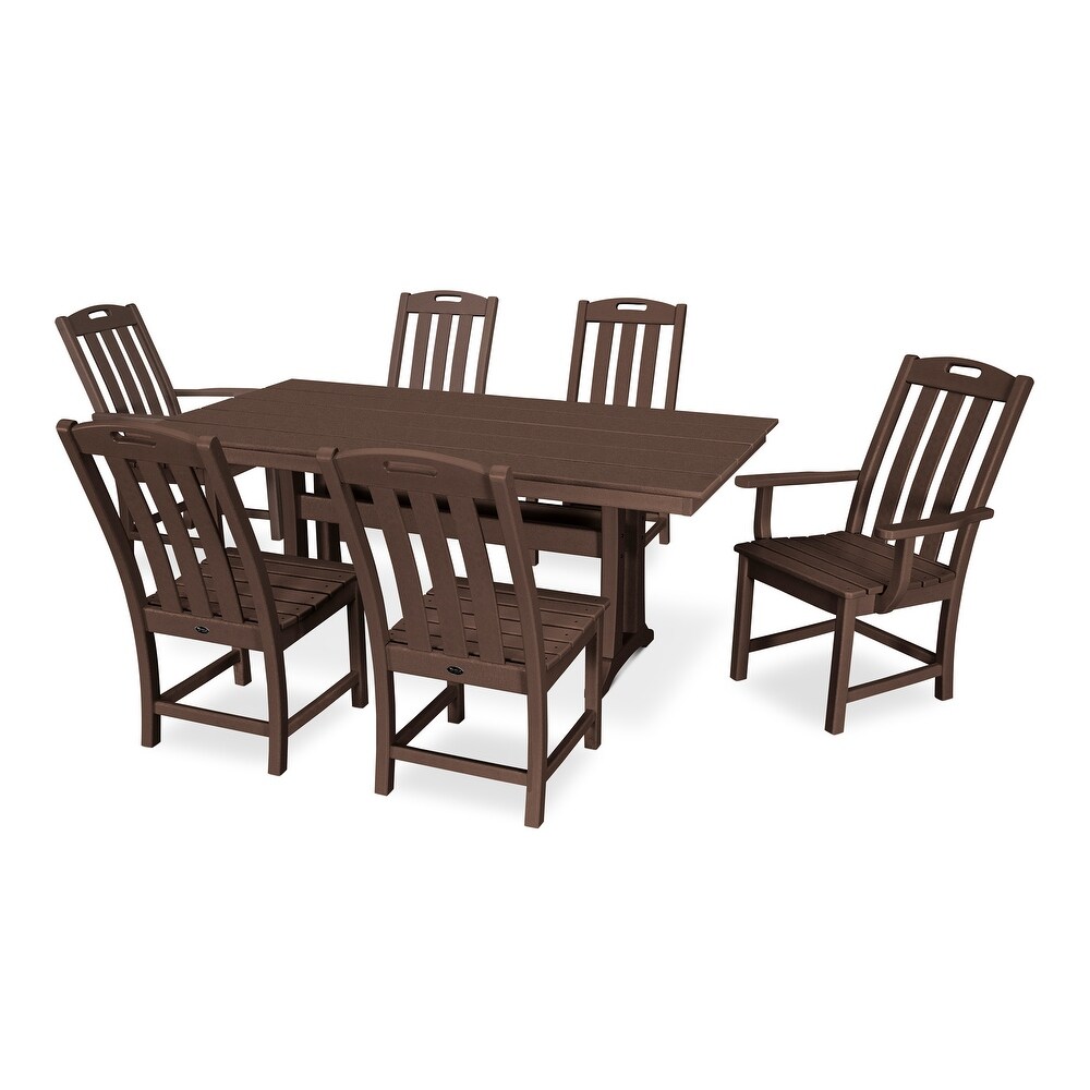 Trex Outdoor Furniture Yacht Club 7 Piece Farmhouse Trestle Dining Set