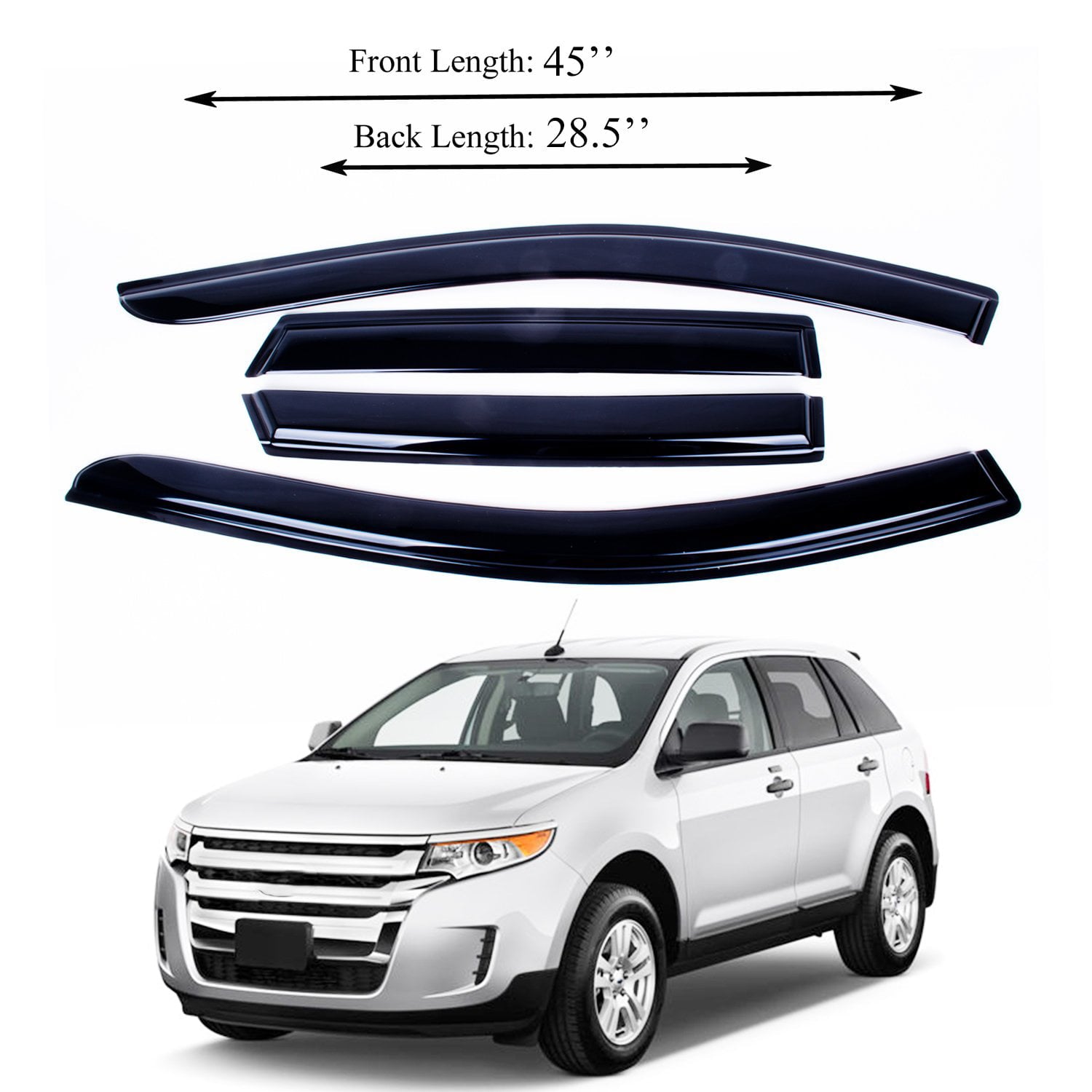 Fits Ford edge 07-14 Acrylic Window Visor Sun Rain Deflector Guard