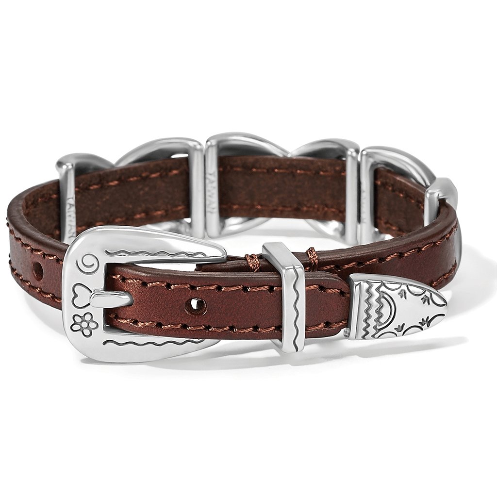 Brighton  Kriss Kross Etched Bandit Bracelet in Brown