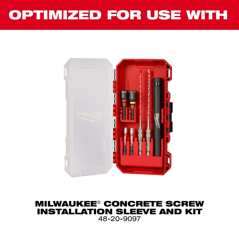 Milwaukee 3/16 x 6 SHOCKWAVE Carbide Hammer Drill Bit for Concrete Screws