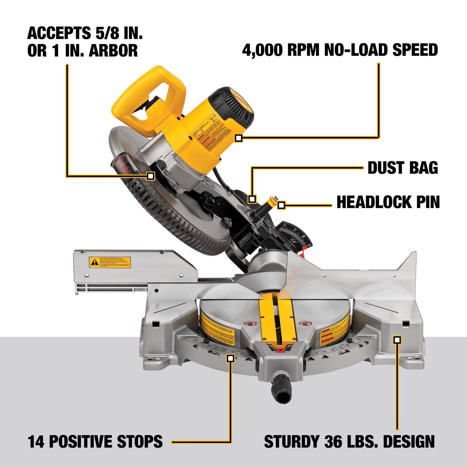 DW 15 amps 12 in. Corded Compound Miter Saw