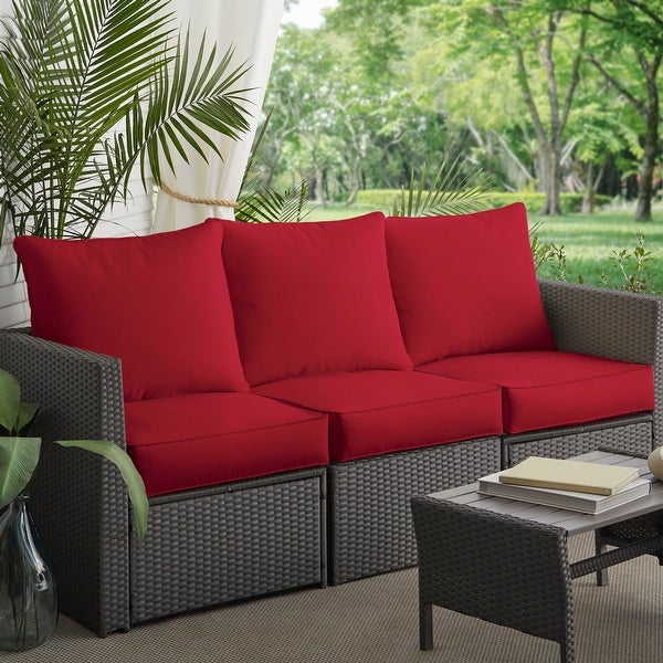 Westby Crimson Indoor/ Outdoor Corded Pillow and Cushion 6-pc Sofa Set