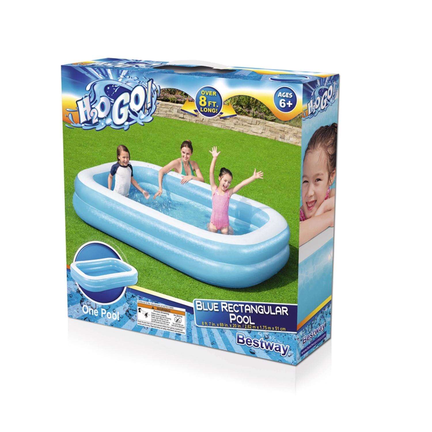 Bestway H2OGO 206 gal Rectangular Inflatable Pool 20 in. H X 69 in. W X 7 in. L