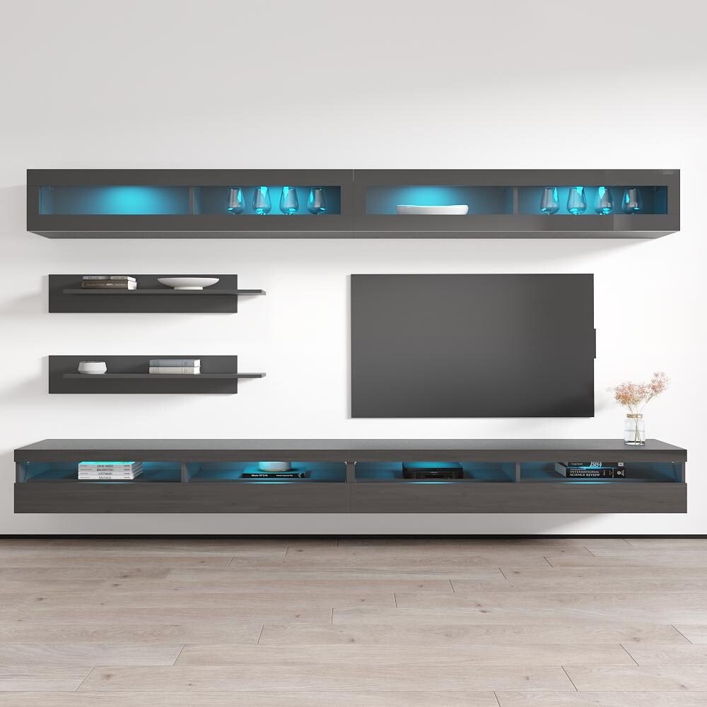 Fly I2 35TV Wall mounted Floating Modern Entertainment Center Set