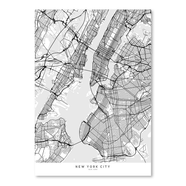 Americanflat Architecture Vintage Map Of New York City In Scandinavian Style By Blursbyai Poster Art Print