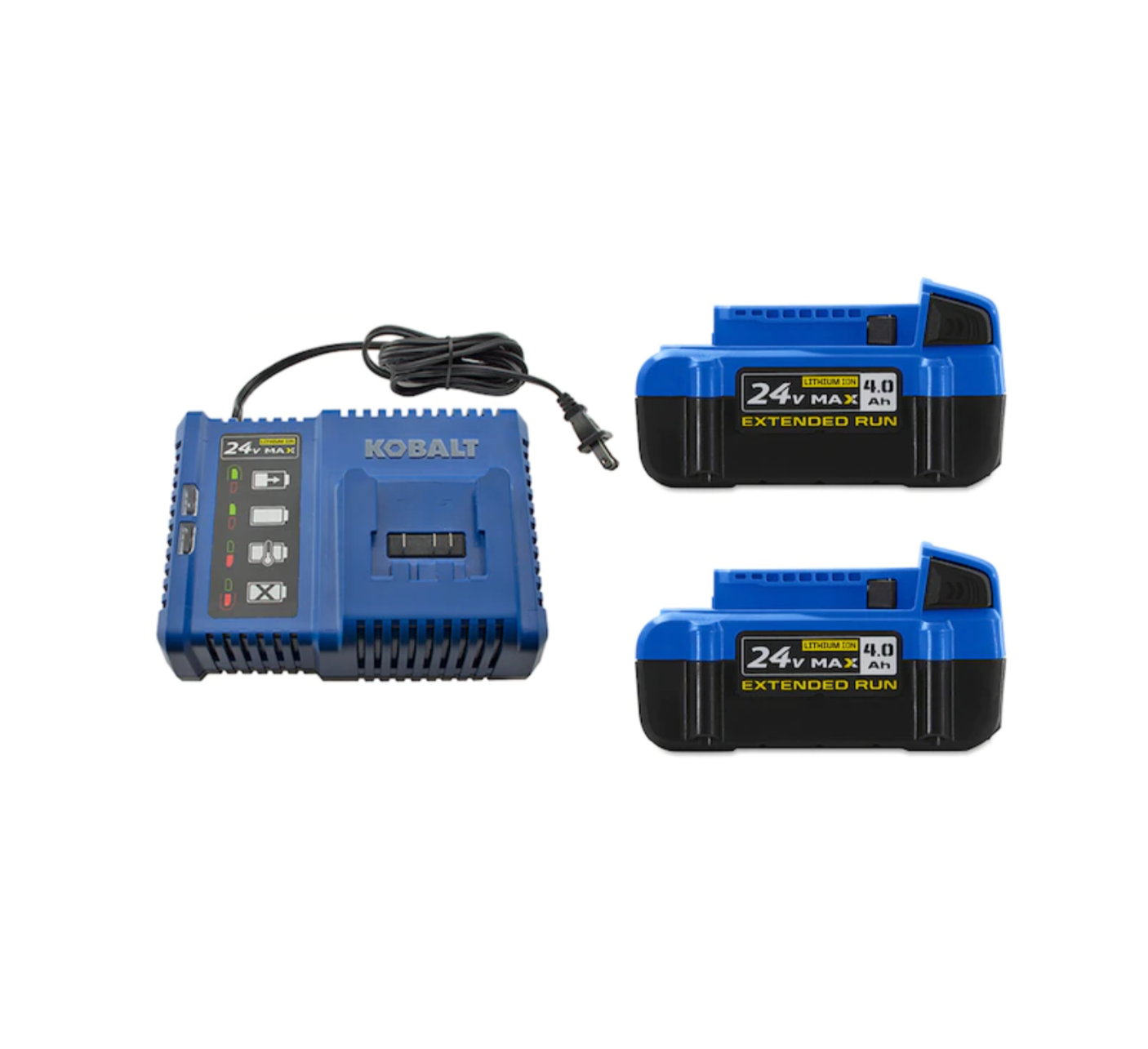 Kobalt KBCD 2424-03 24-Volt Max 2-Pack 4 Amp-Hour Lithium Power Tool Battery Kit (Charger Included)💝 Last Day For Clearance