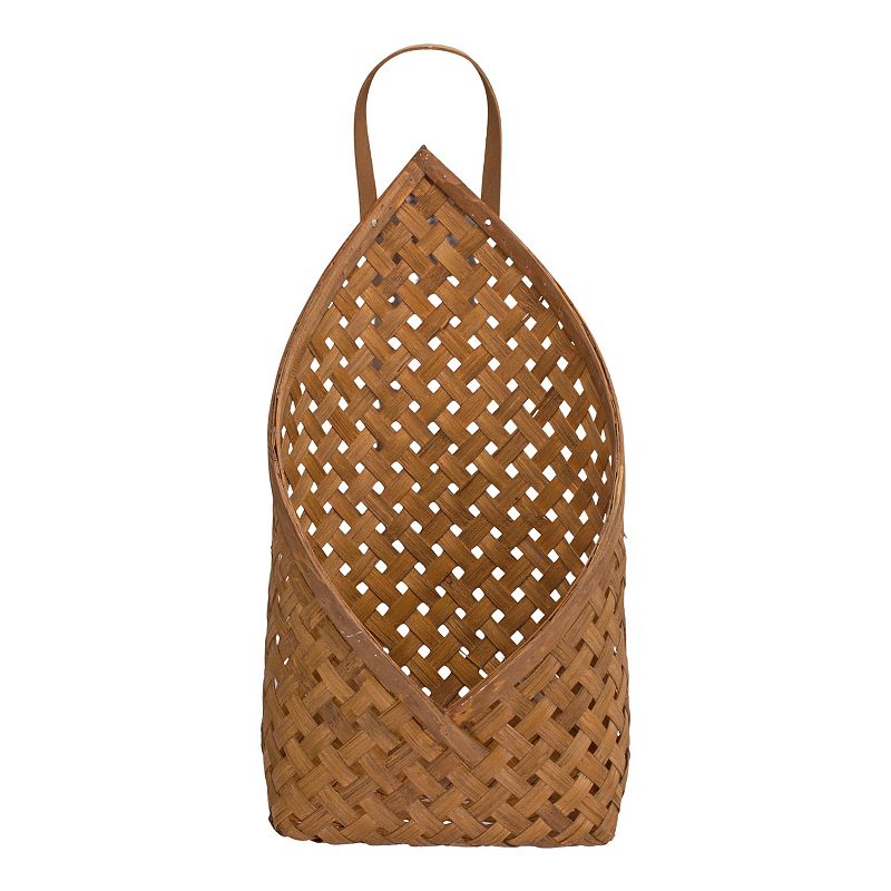 Woven Wicker Basket Wall Pocket (Set Of 2)