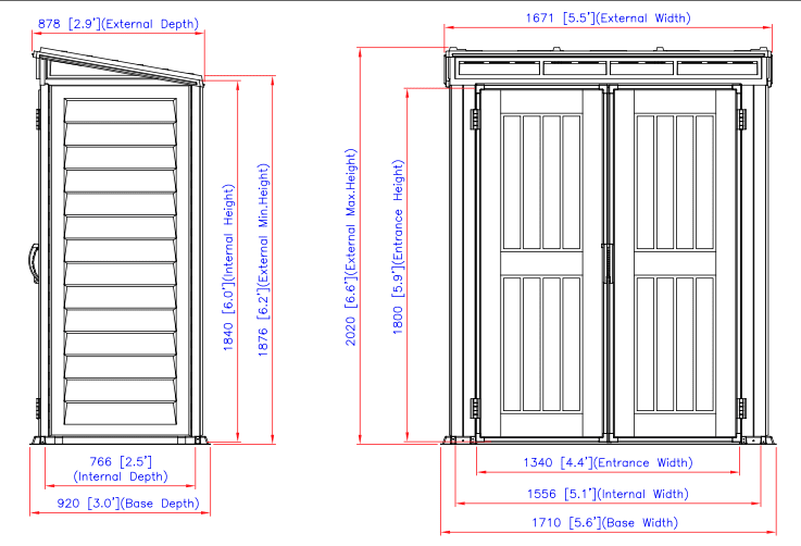 5x3 YardMate Pent Plus Vinyl Storage Shed with Molded Floor