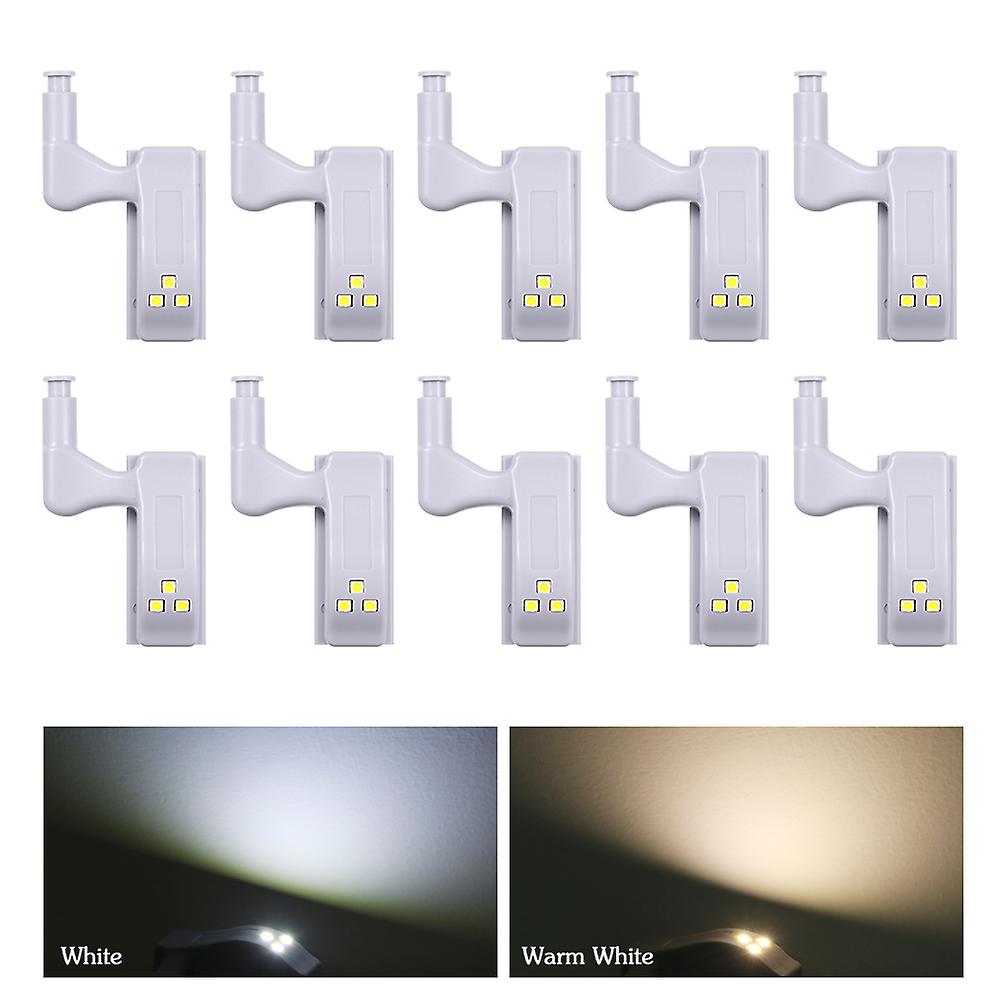 10 Pcs Led Sensor Hinge Light Lamp For Kitchen Cabinet Cupboard Closet Wardrobe White