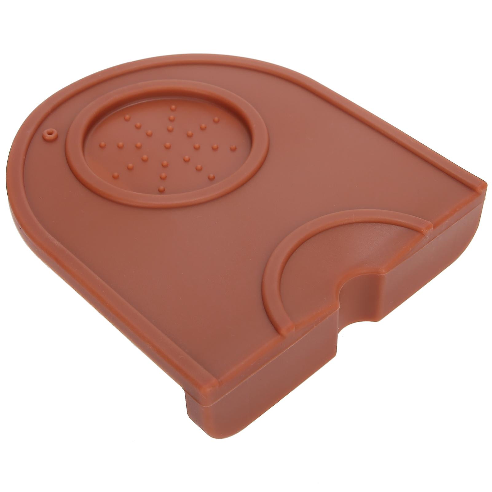 Coffee Anti-skid Tamper Mat Tamping Holder Pad Food Grade Silicone Mat for Making CoffeeBrown Small Size