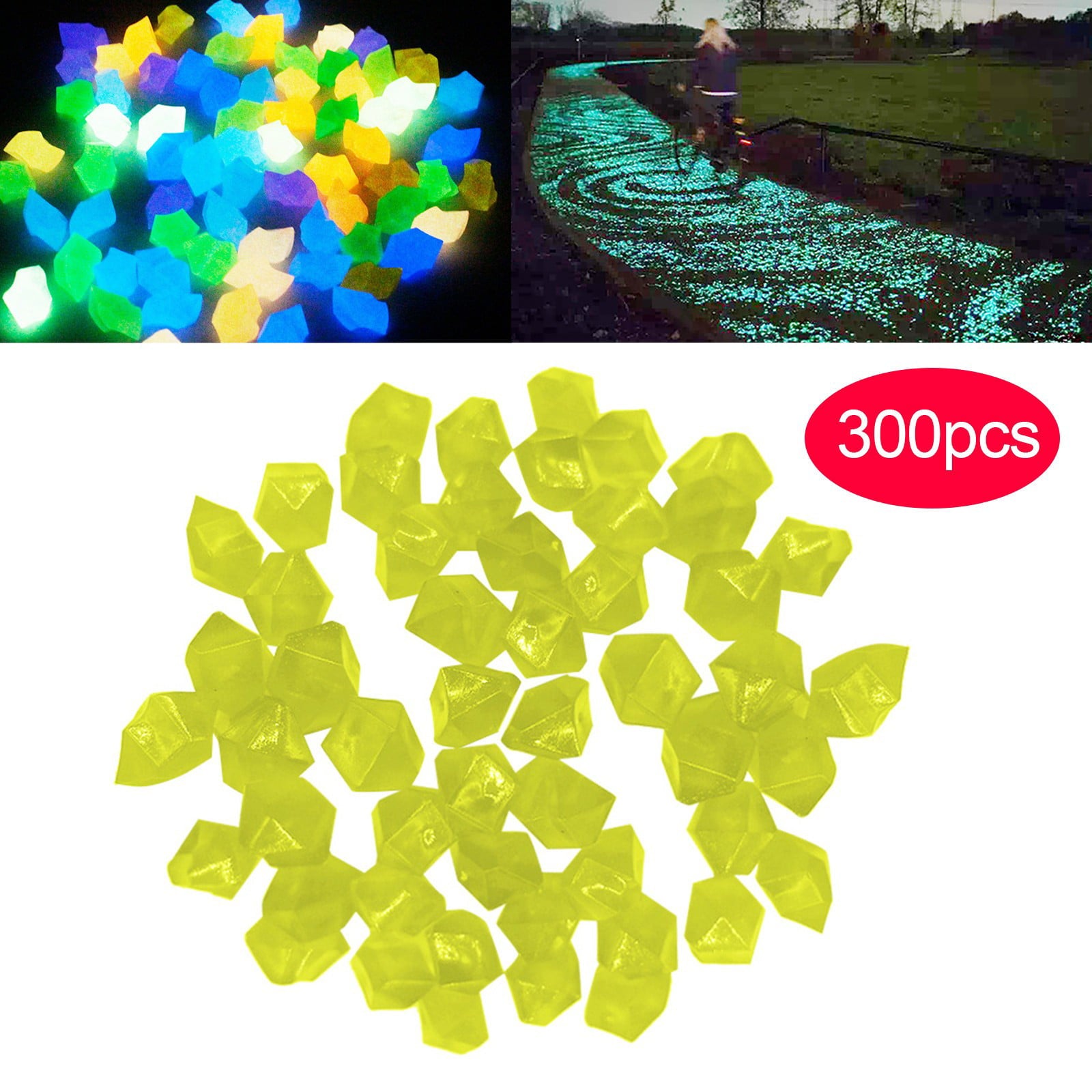 Toyfunny 300 pcs Garden Decoration Glow In The Dark Luminous Pebbles Stones Wedding